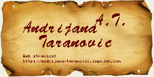 Andrijana Taranović vizit kartica